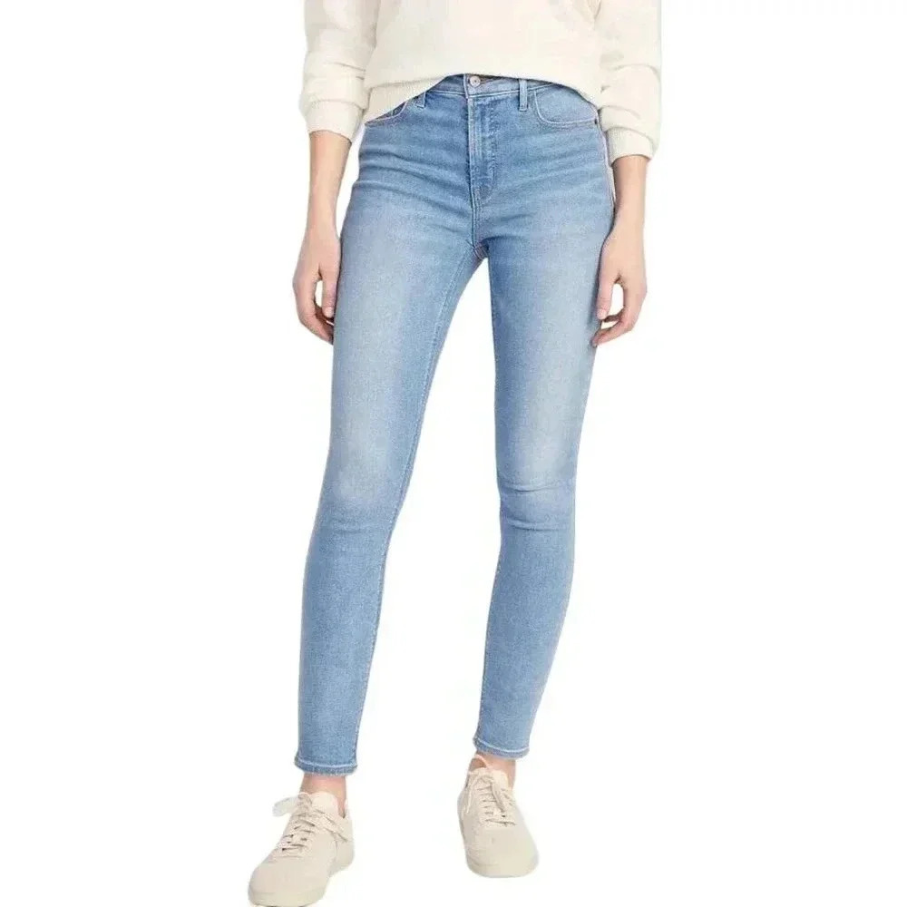 Old Navy Womens High-Waisted Rockstar Super-Skinny Jeans Cara Blue Size 6‎ Tall